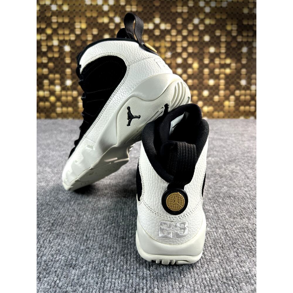 Nike Air Jordan 9 Retro City Of Flight Black White Gold GS Size 6Y W7 - Picture 2 of 12